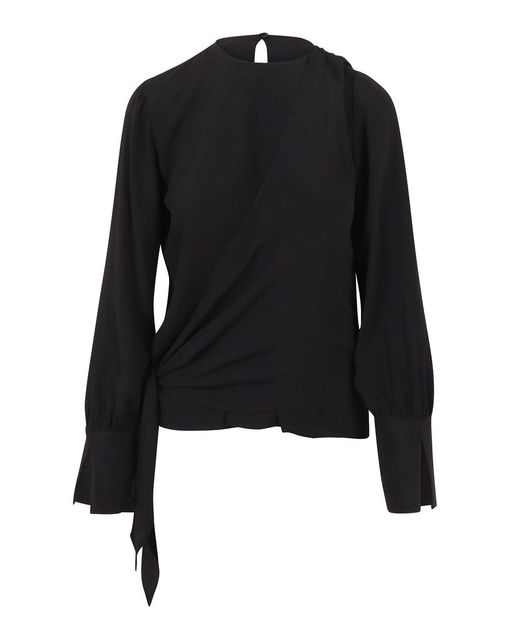 FEDERICA TOSI Black Blouse With Sash Detail