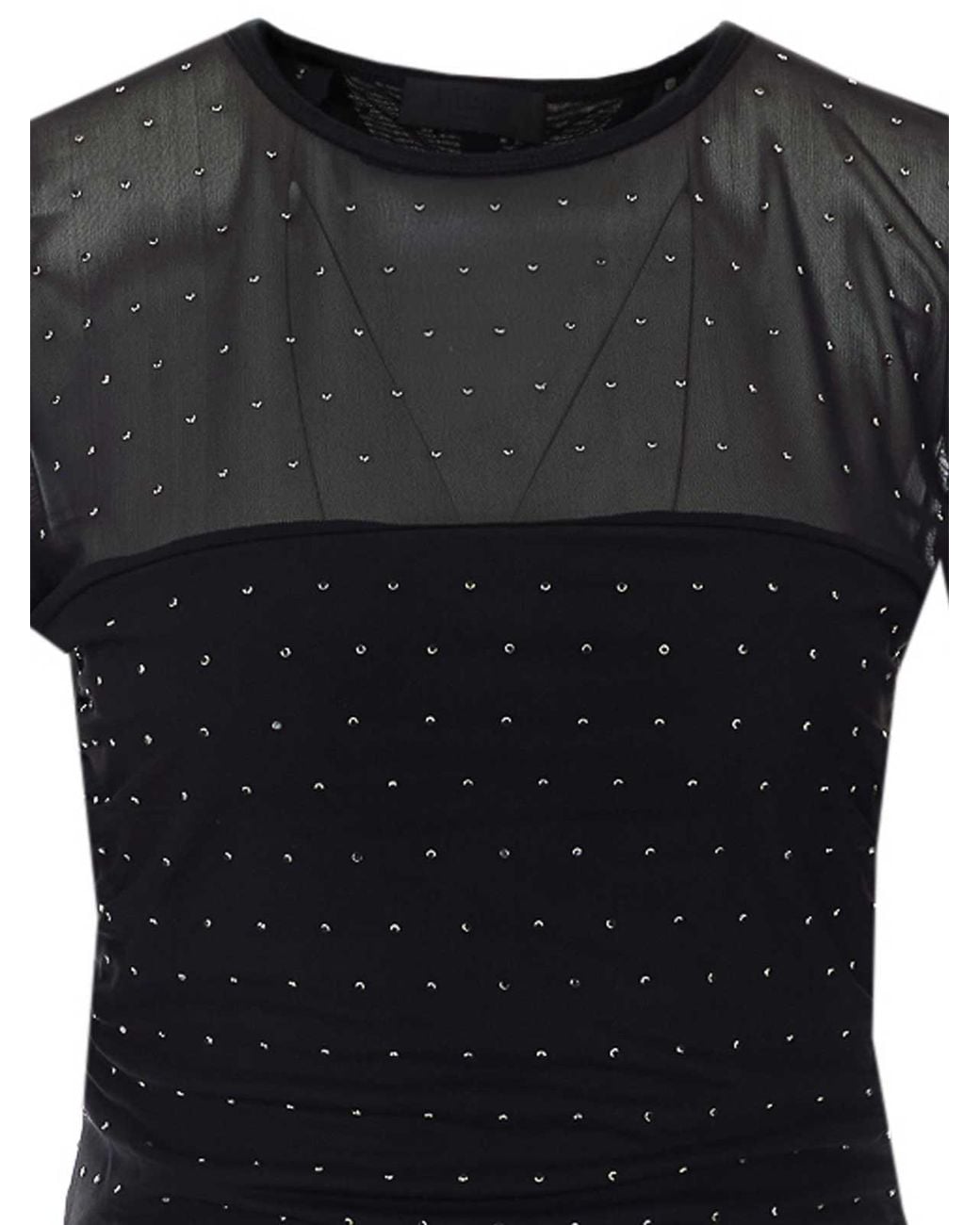 Liu Jo Black Sheer Cut-Out Mini Dress