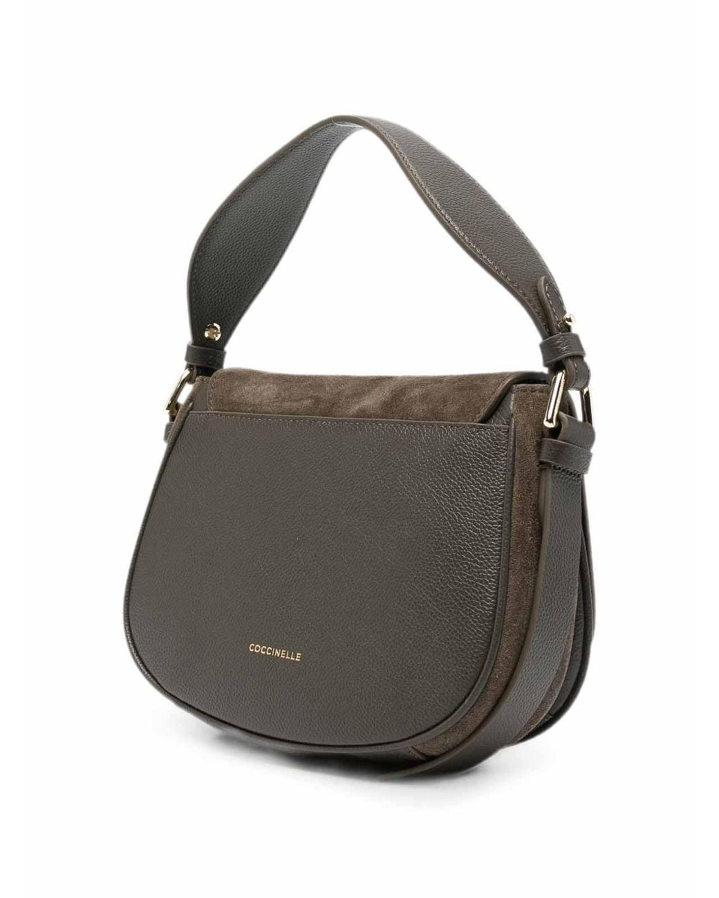 Coccinelle Metallic Mud Suede Leather Crossbody Bag