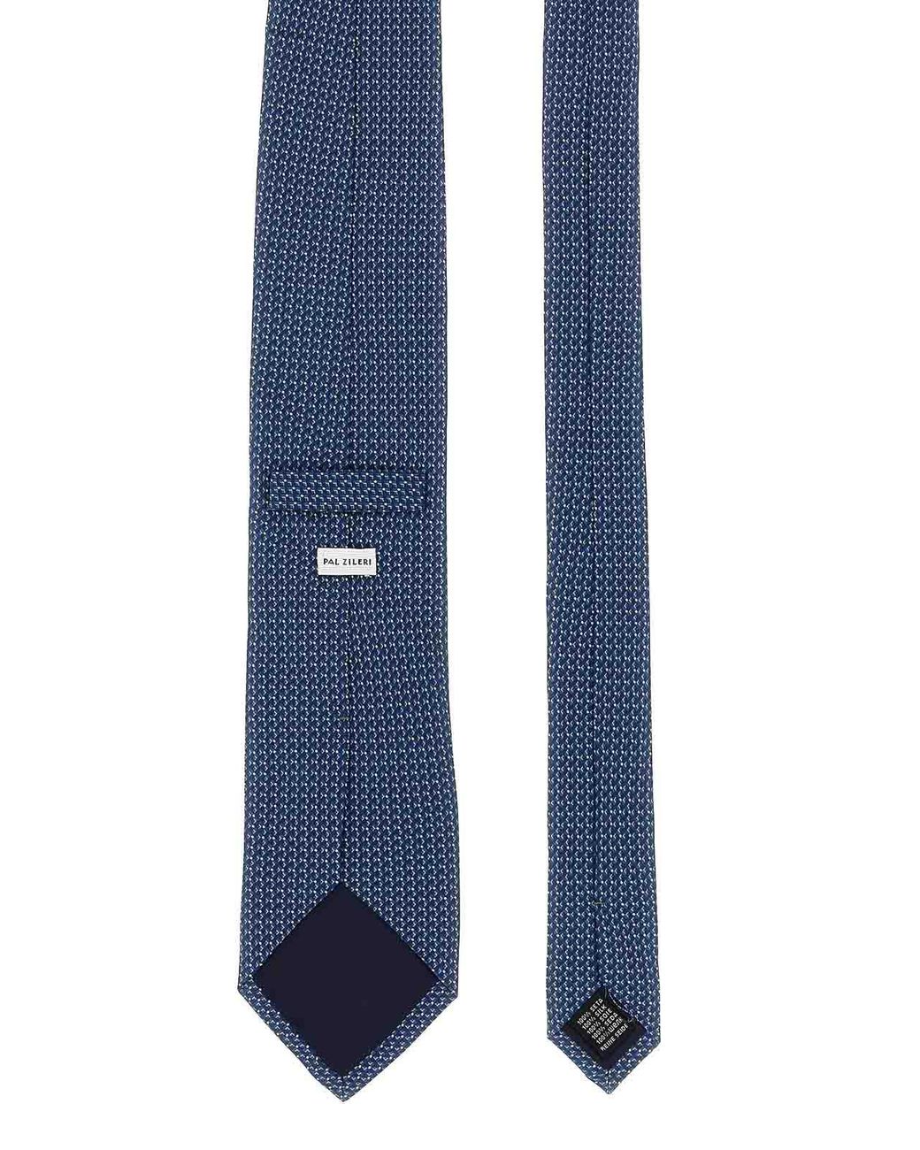 Pal Zileri Blue Patterned Silk Tie for men