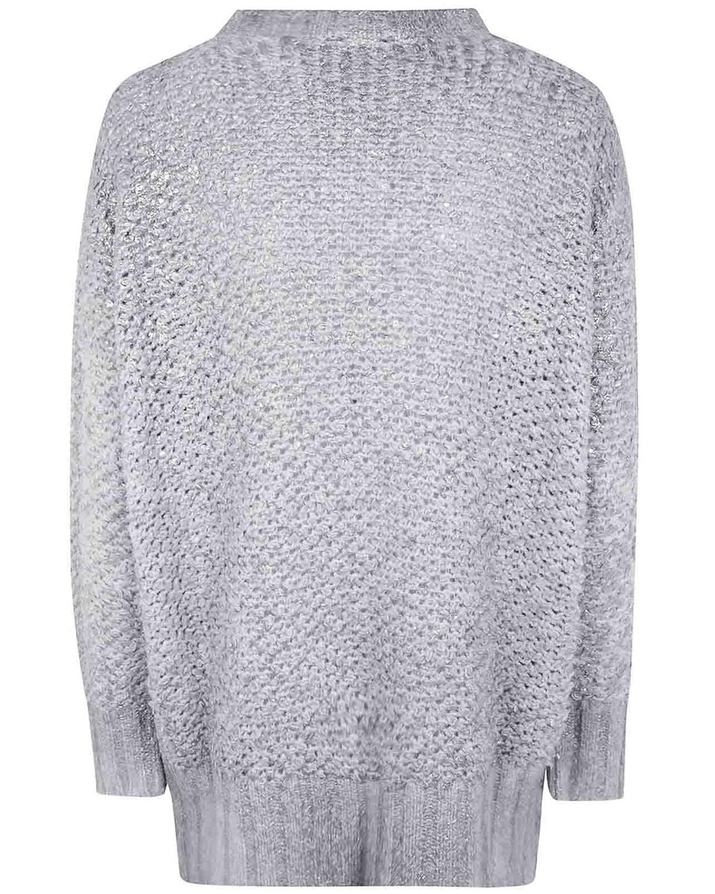 Avant Toi Gray Hand Painted Round Neck Pullover