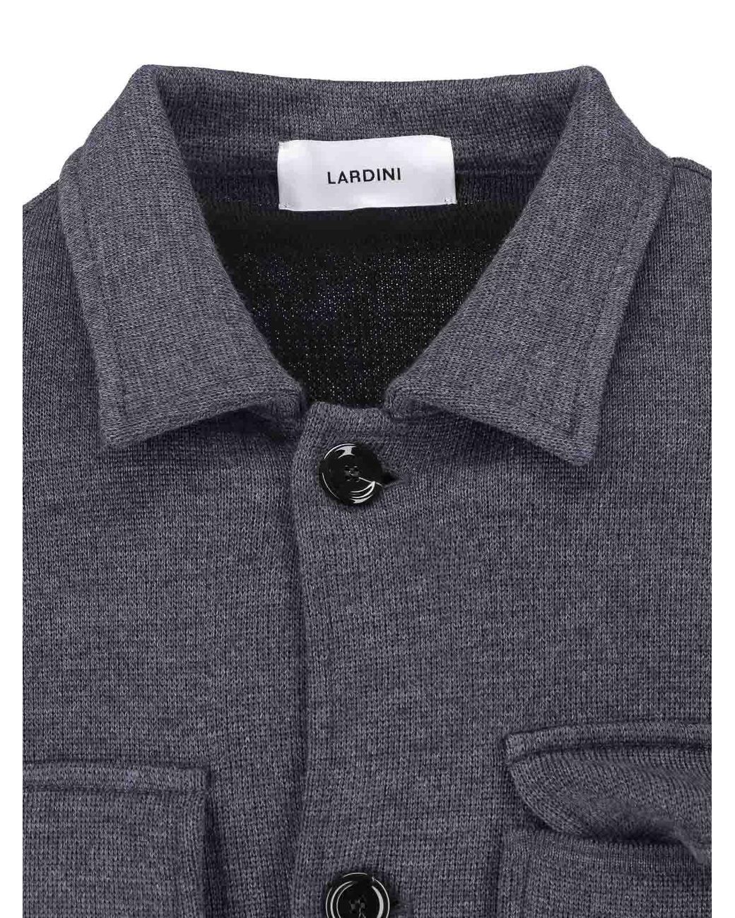 Lardini Blue Virgin Wool Shirt for men