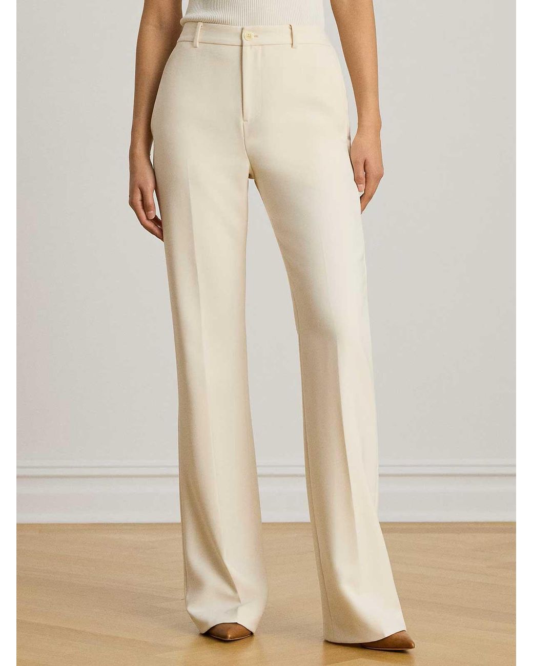 Ralph Lauren Natural Woven-Straight-Pants-City Crepe