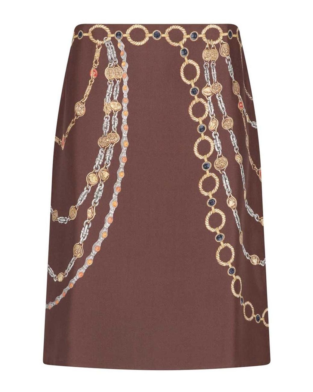 Jupe Midi Versace en coloris Brown