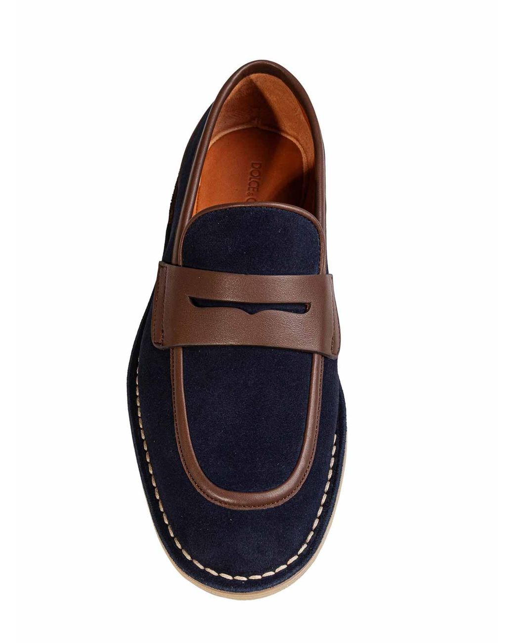 Dolce & Gabbana Blue Dark Calfskin Slipper for men