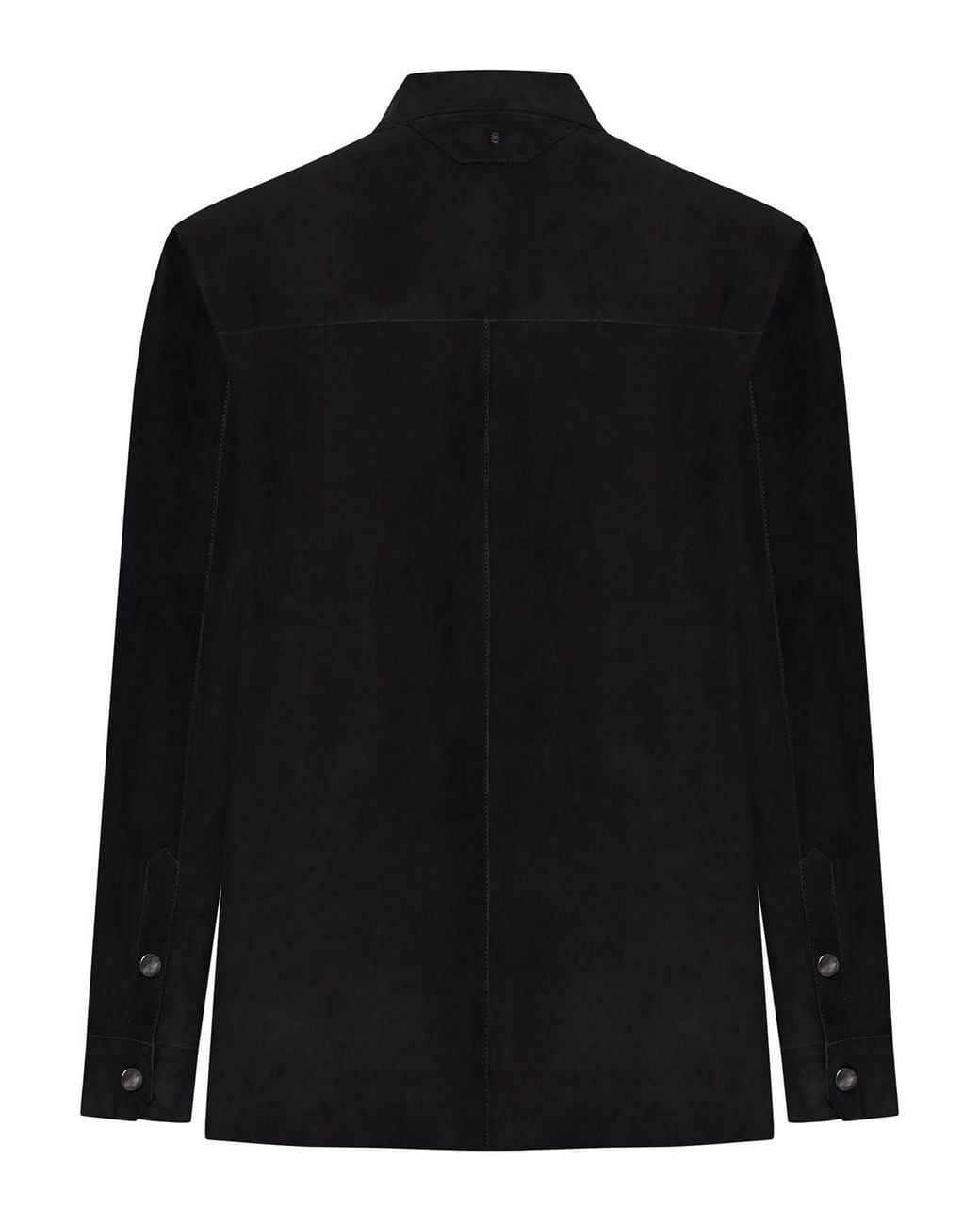 Salvatore Santoro Black Suede Overshirt for men