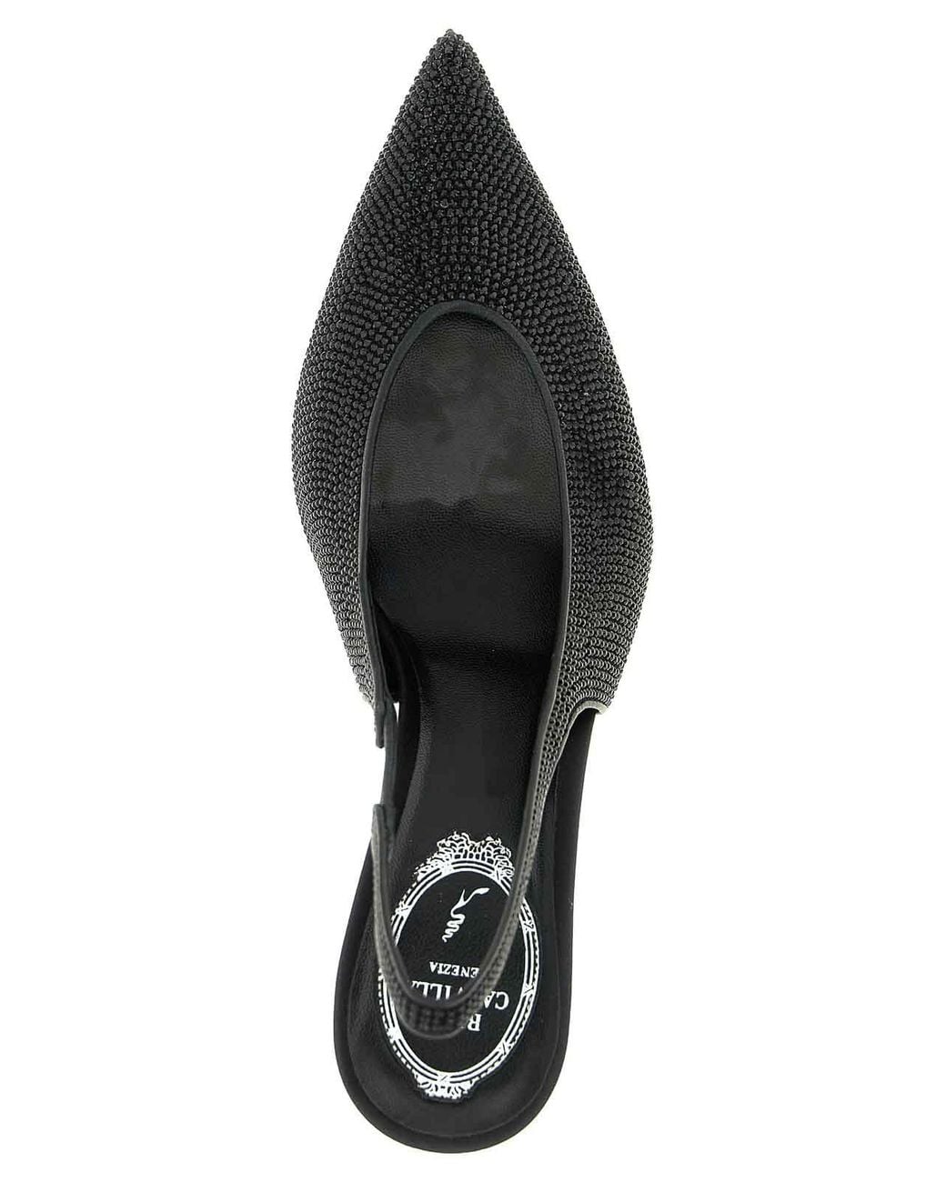 Rene Caovilla Black Jinny Slingback