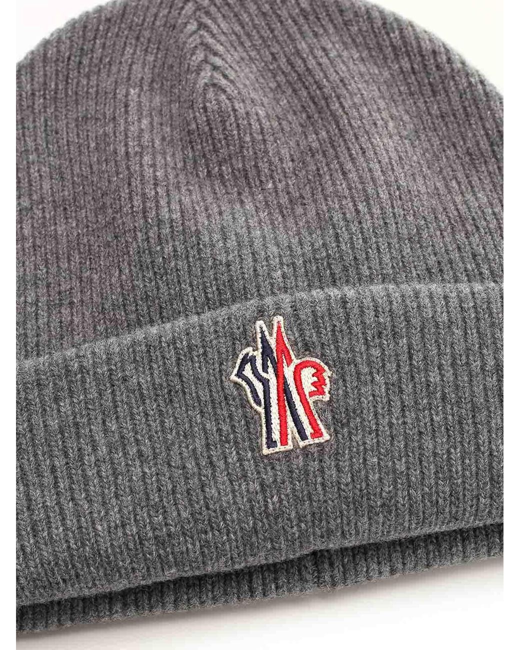 Moncler Gray Wool Hat for men