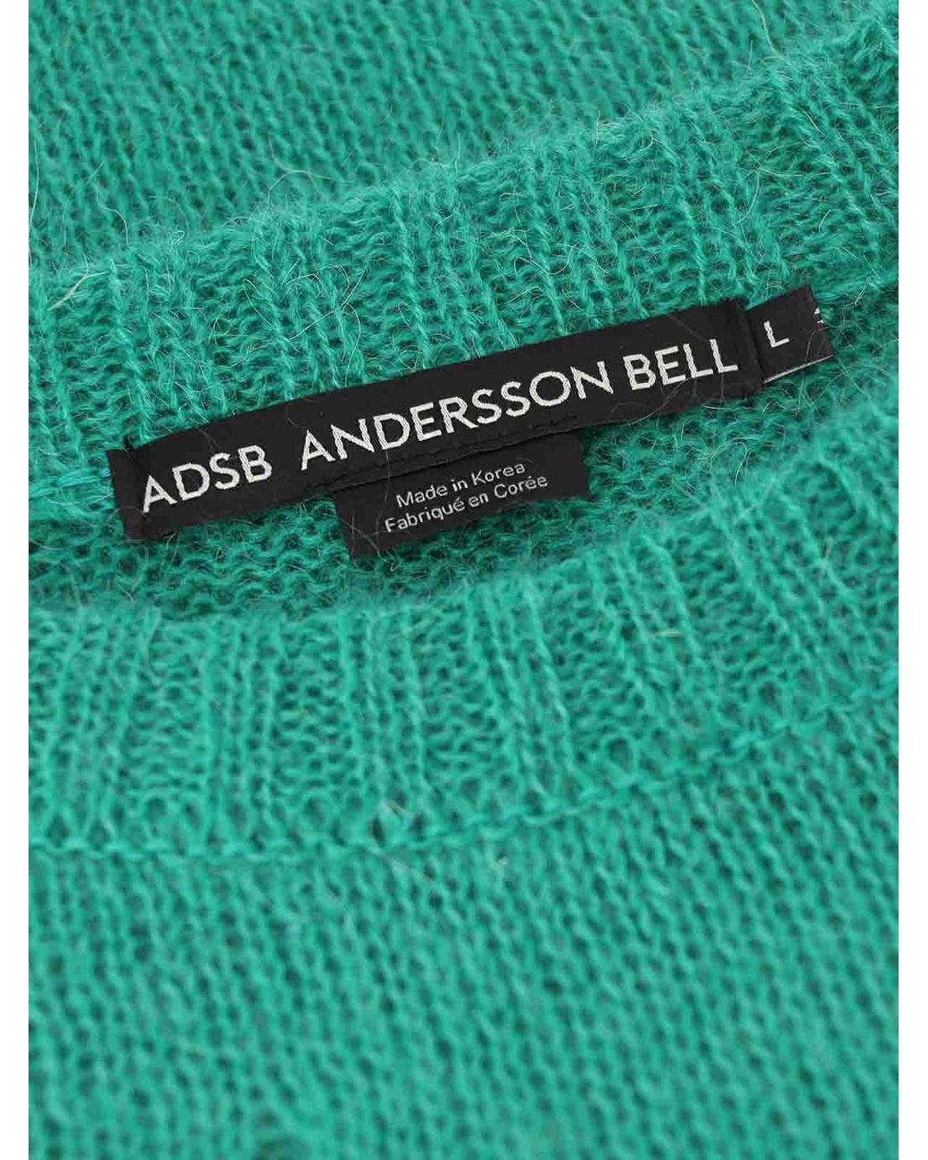 ANDERSSON BELL Green Adsb Kid Mohair Crew-Neck Sweater for men