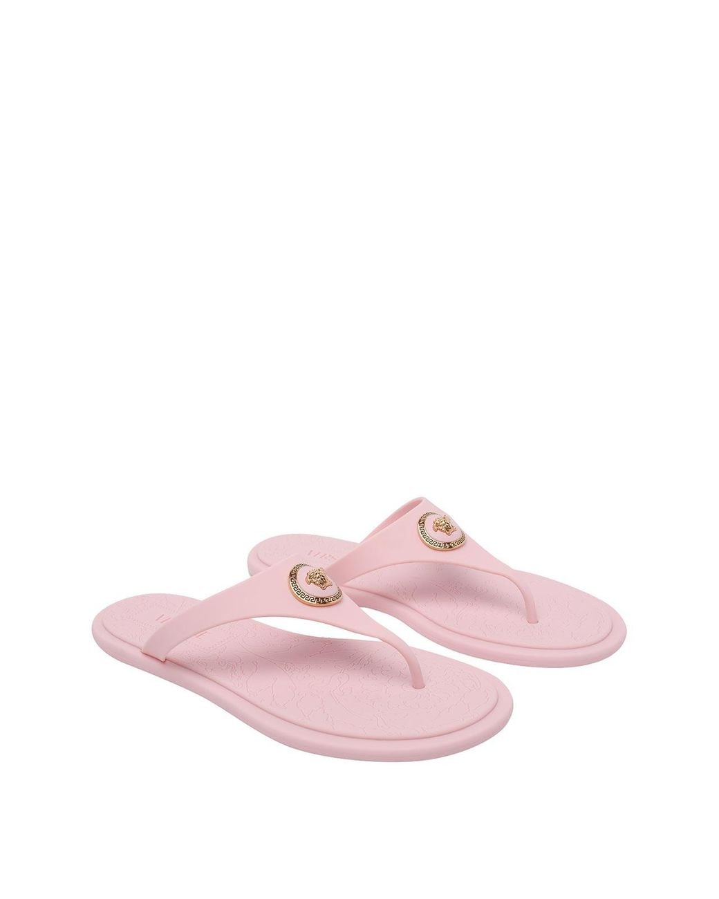 Versace Pink Alia Rubber Flat Sandals
