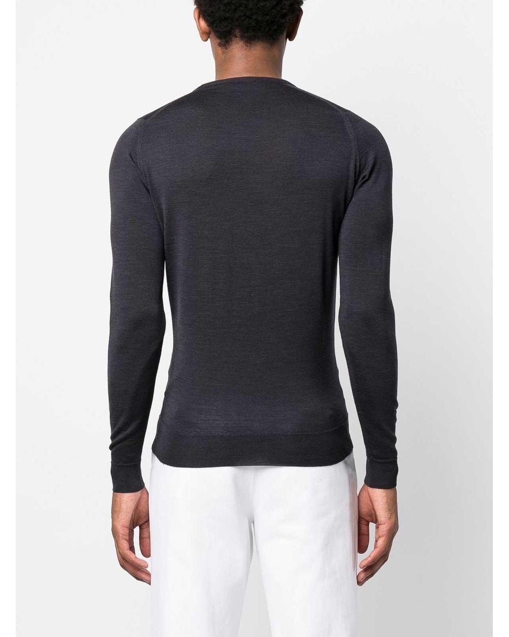 John Smedley Blue Lundy Crew-Neck Knit Sweater for men