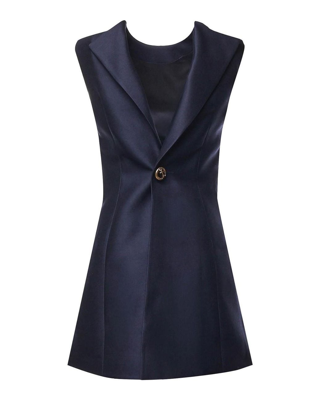 Balenciaga Blue Short Wool And Silk Dress