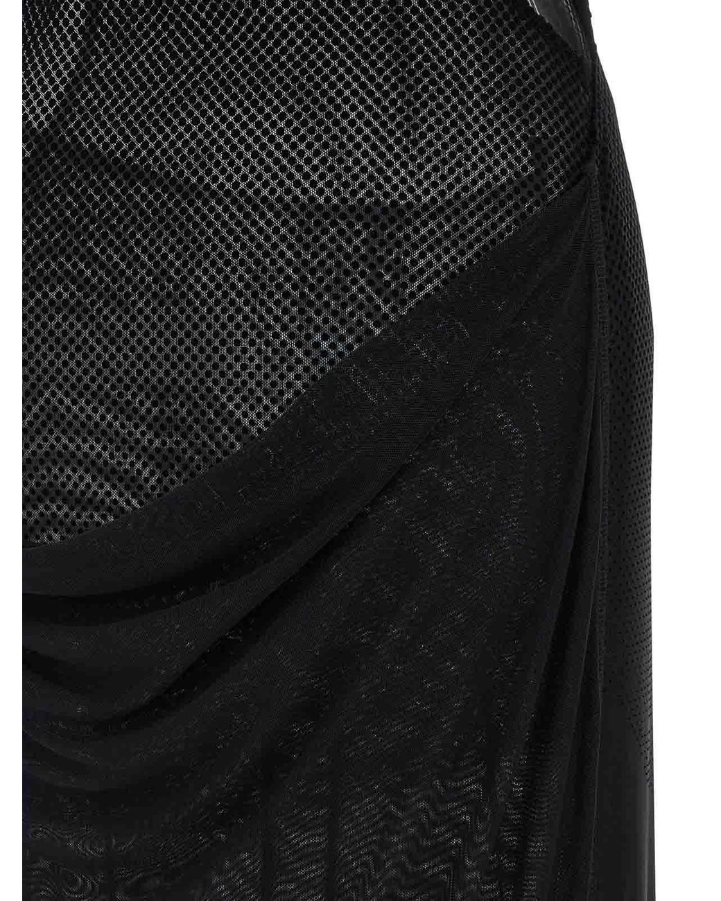 Jean Paul Gaultier Black Flocked Dress