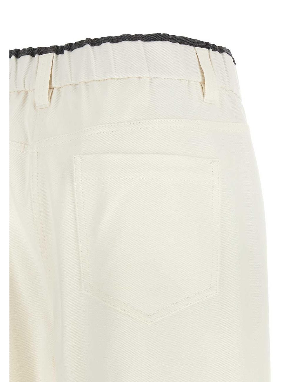 Brunello Cucinelli White Cotton Trousers
