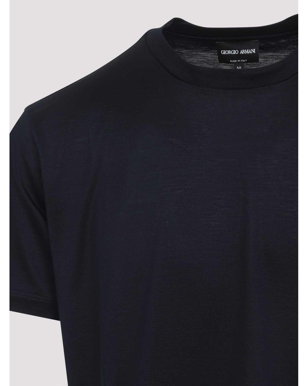 Giorgio Armani Black Silk T-Shirt for men