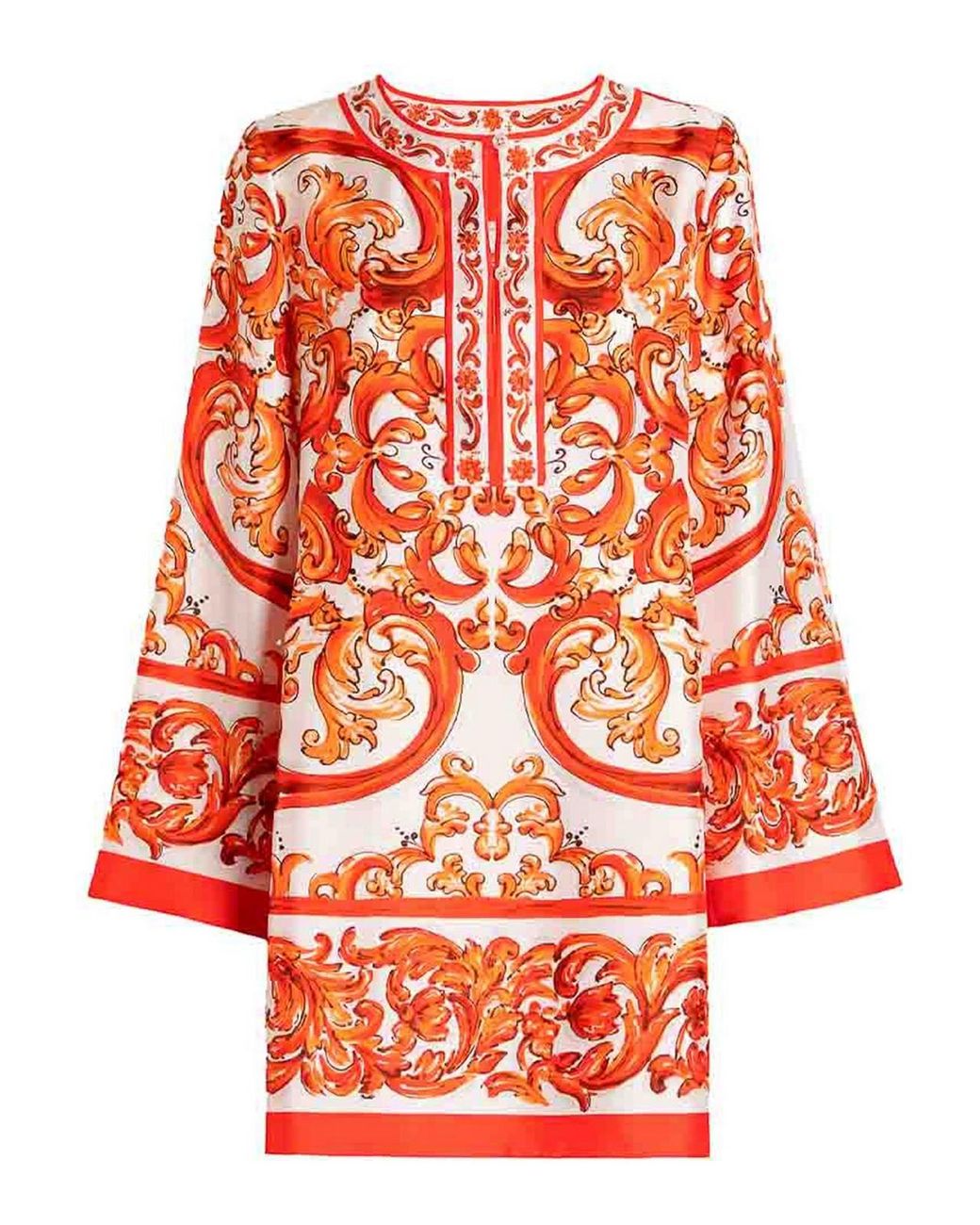Dolce & Gabbana Red Maiolica-Print Dress