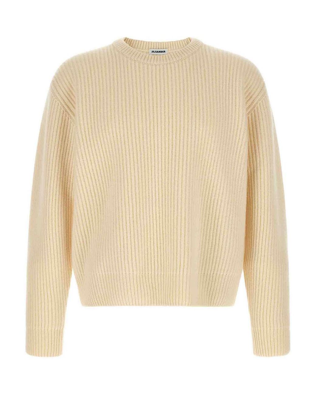Jil Sander Rundhalspullover in Natural für Herren