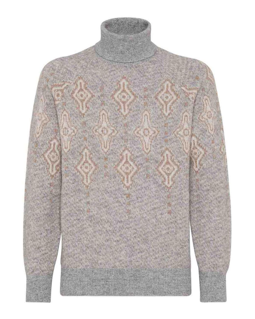 Brunello Cucinelli Gray Turtleneck Sweater for men
