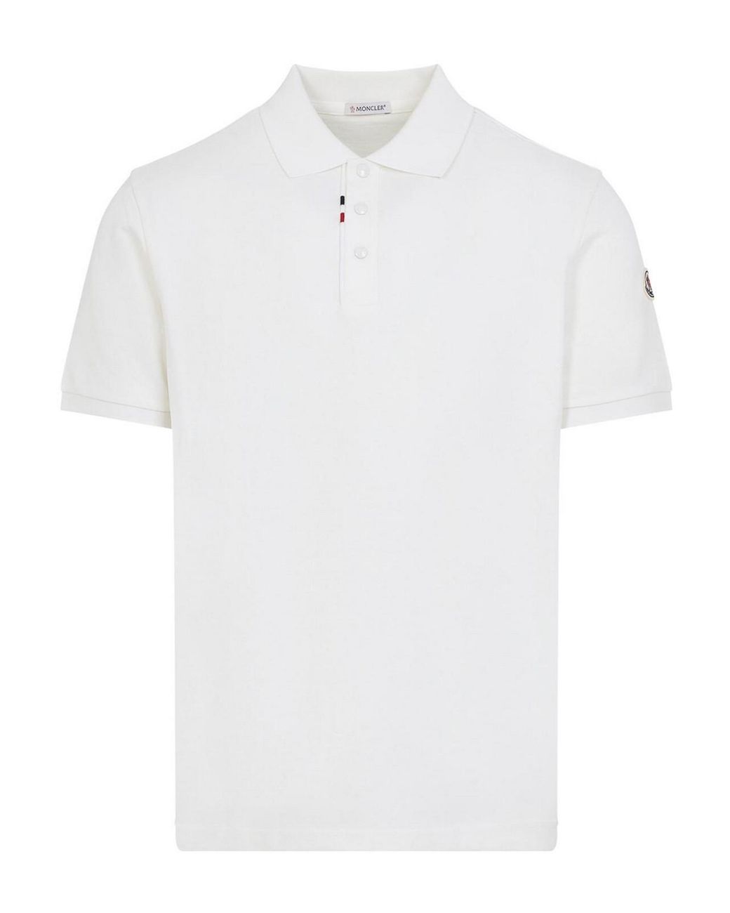 Moncler White Cotton Polo for men
