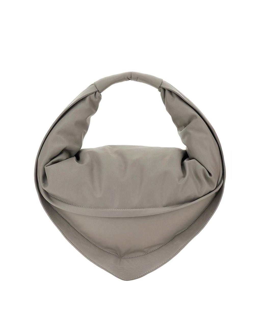 FEDERICO CINA Gray Calfskin Tortellini Crossbody Bag