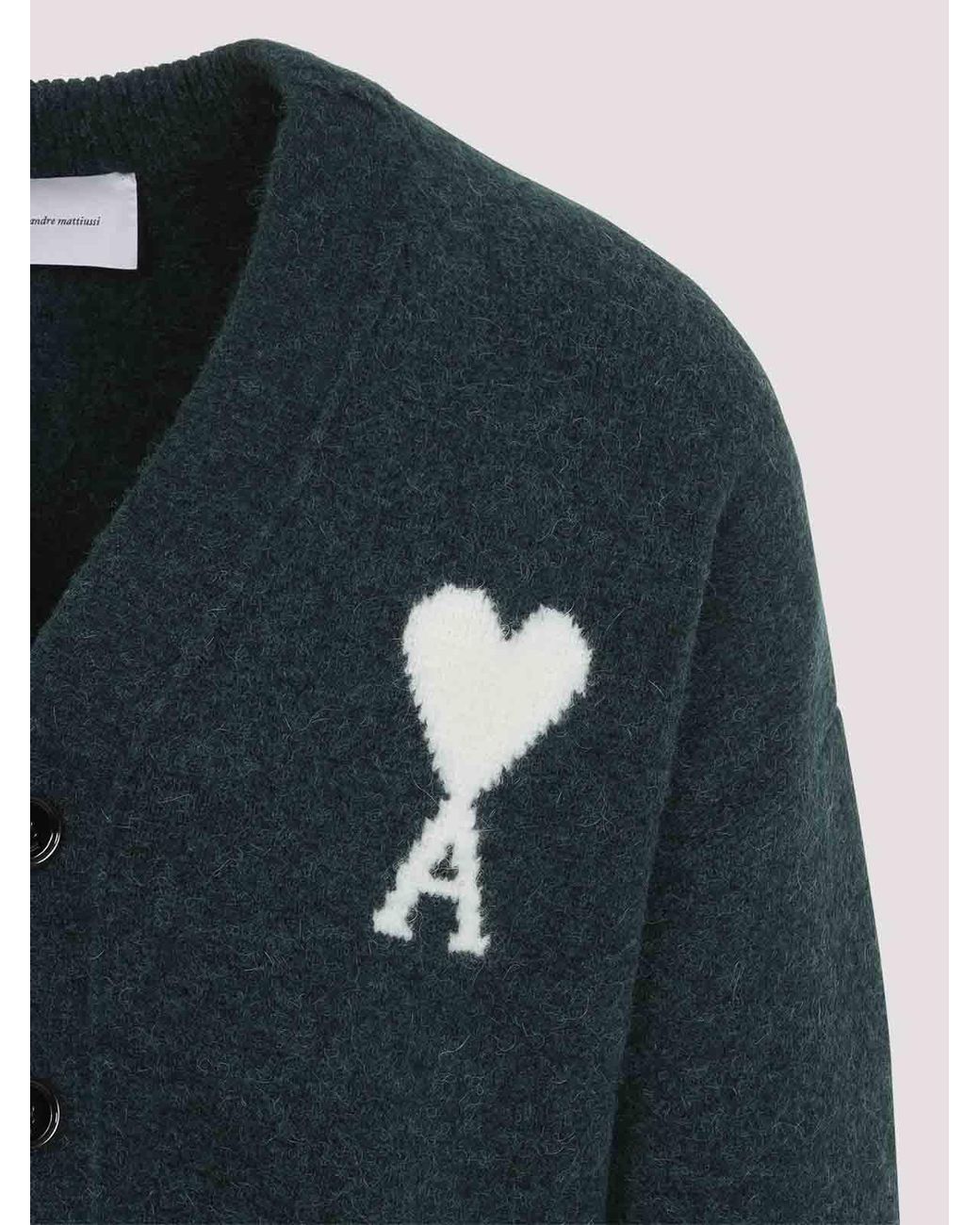 AMI Black Adc Cardigan for men