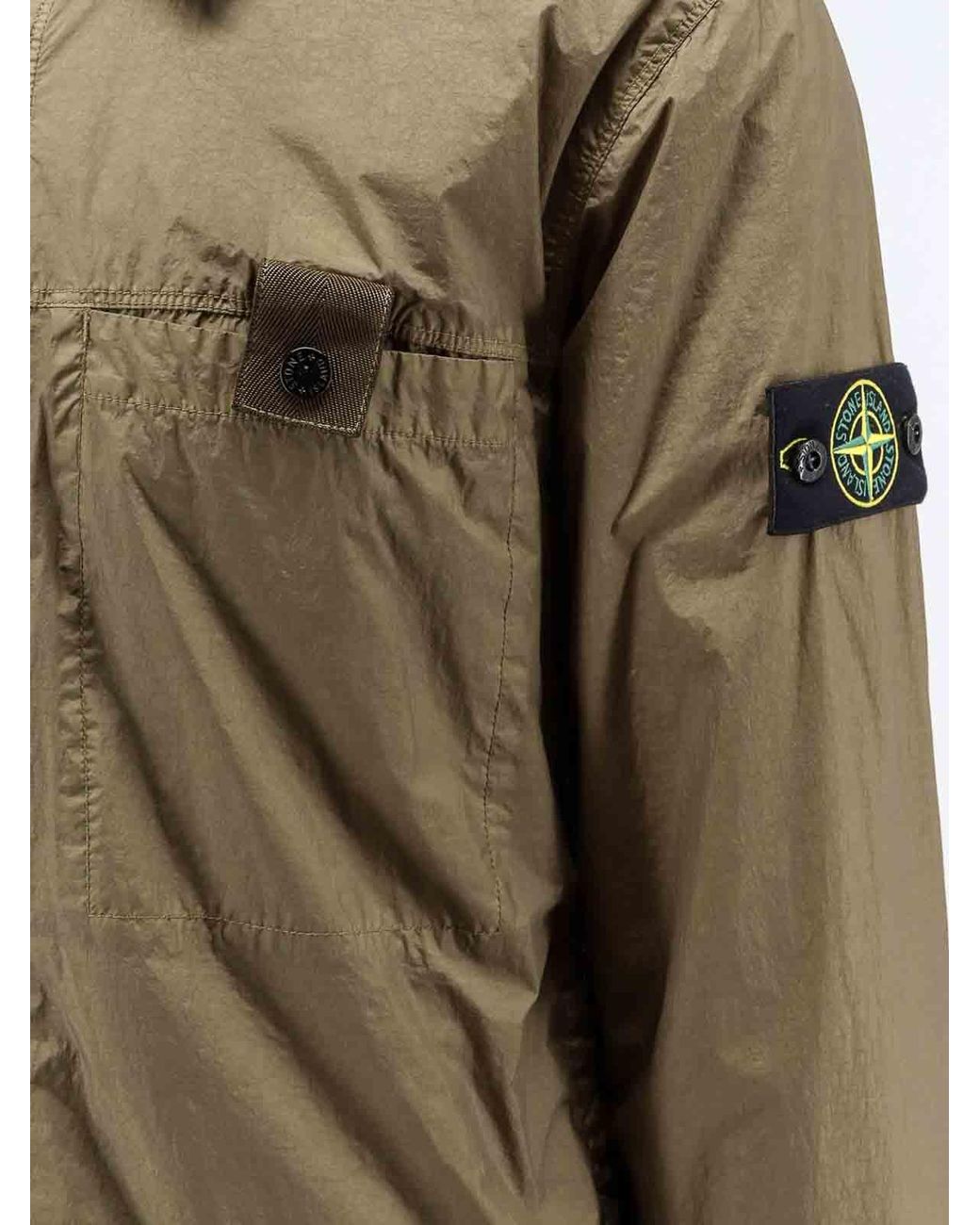 Stone Island Green Nylon Crinkle Rep Jacket for men