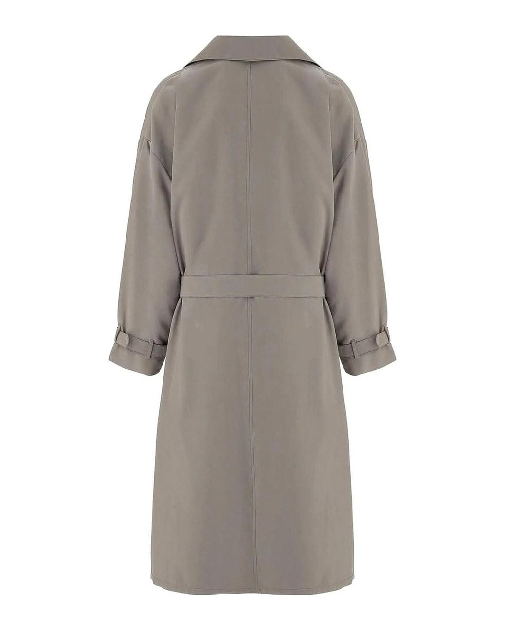 Giorgio Armani Gray Oversized Double-Breasted Trench Coat for men