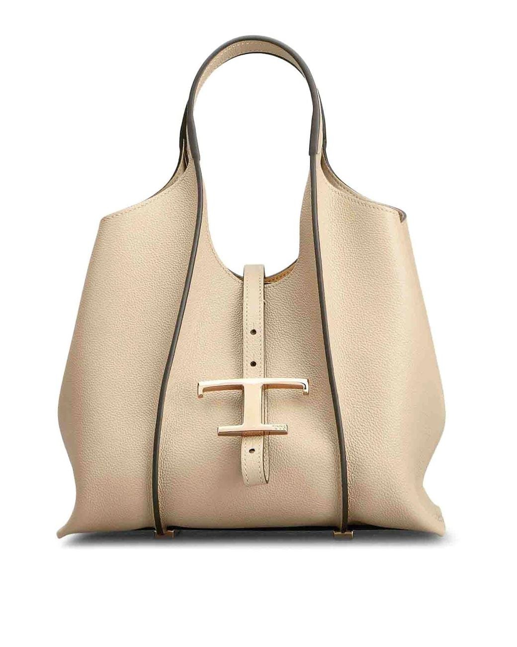 Tod's Natural T Timeless Mini Leather Tote Bag