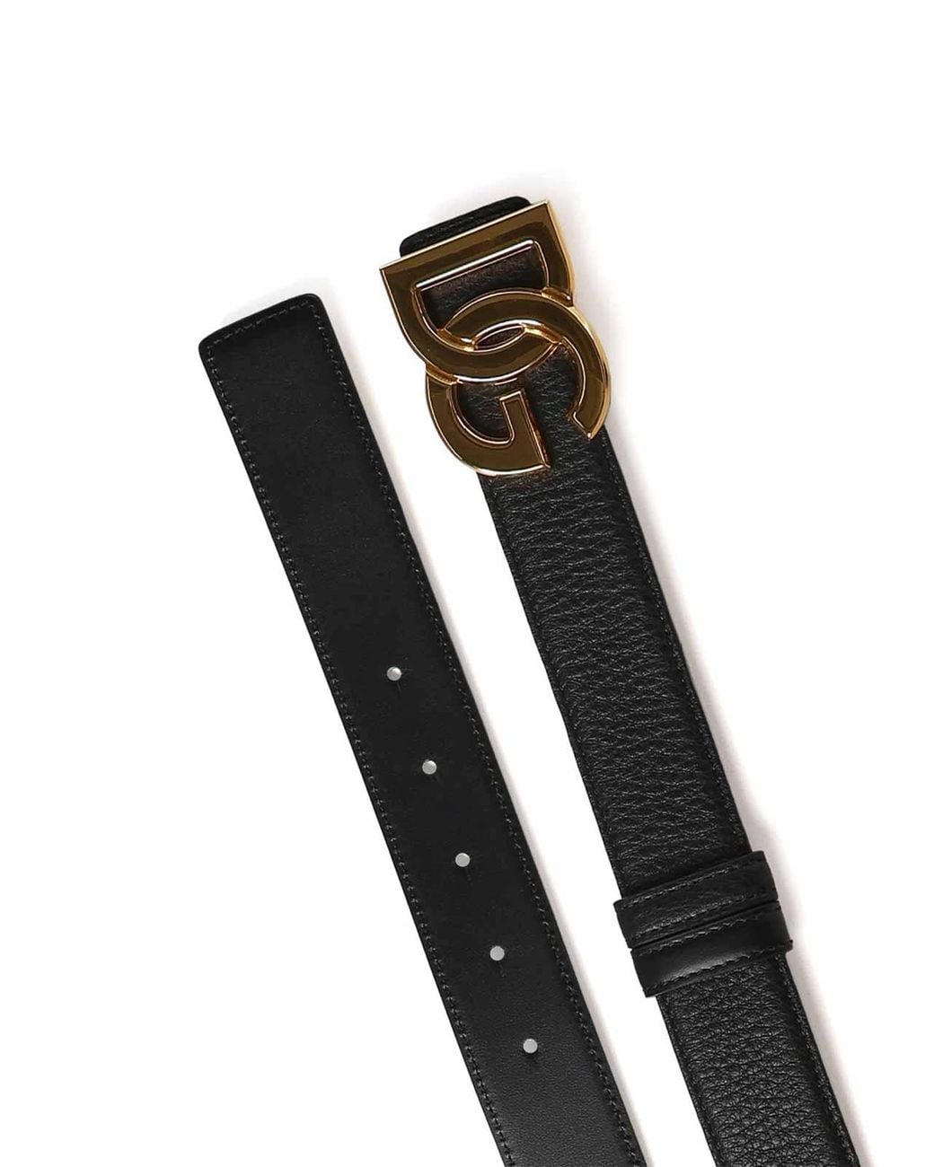 Dolce & Gabbana Black Leather Belt With Logo for men