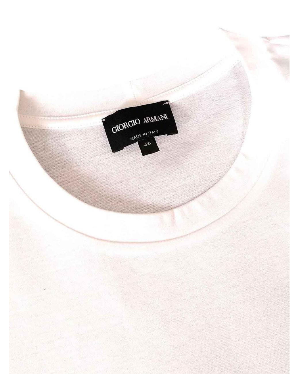 Giorgio Armani White Cotton T-Shirt for men