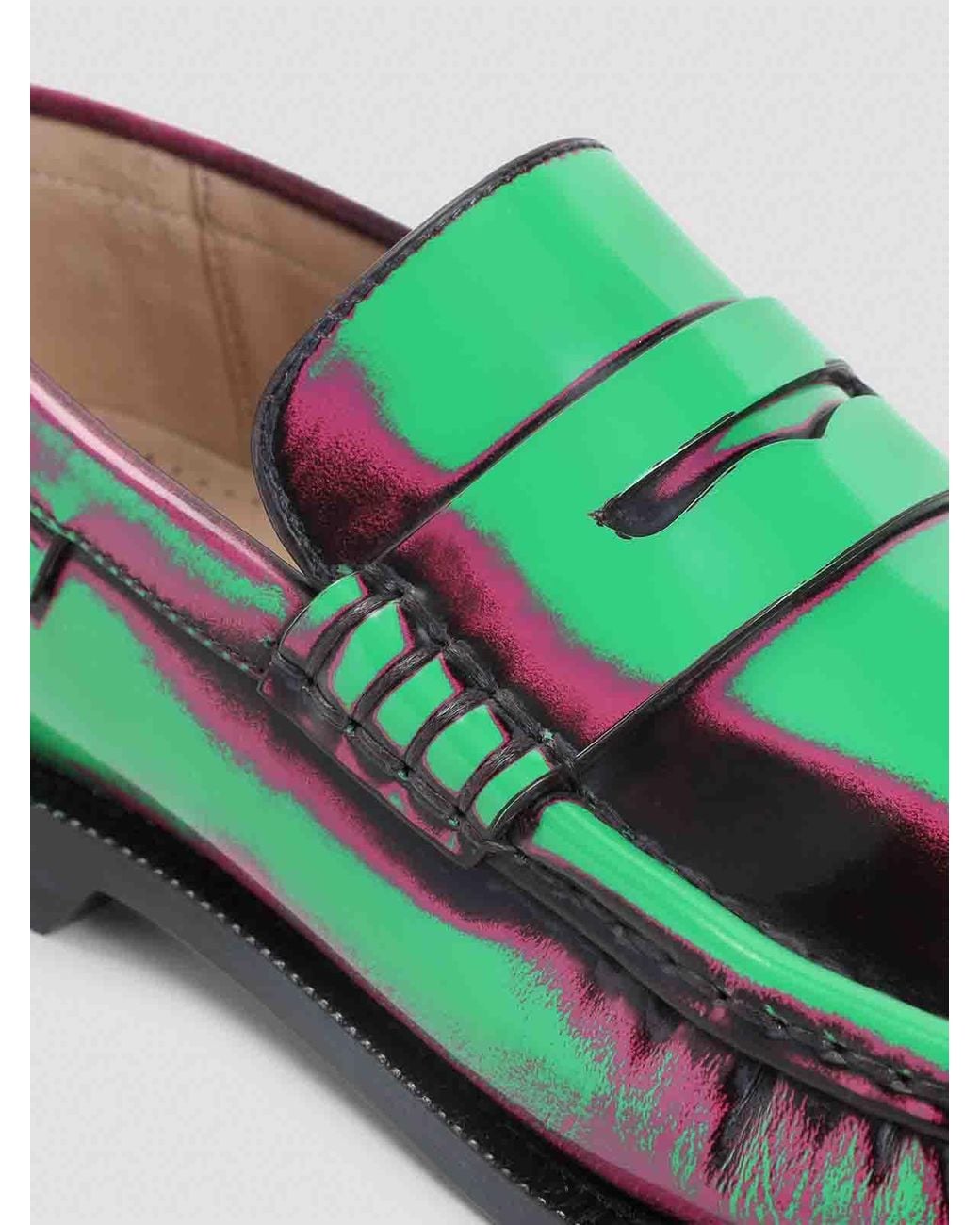 Loewe Green Campo Brushed Loafers