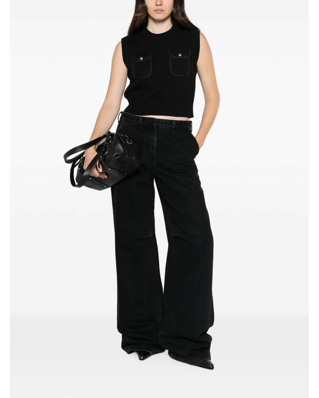 Pinko Black Belato Vest With Pockets