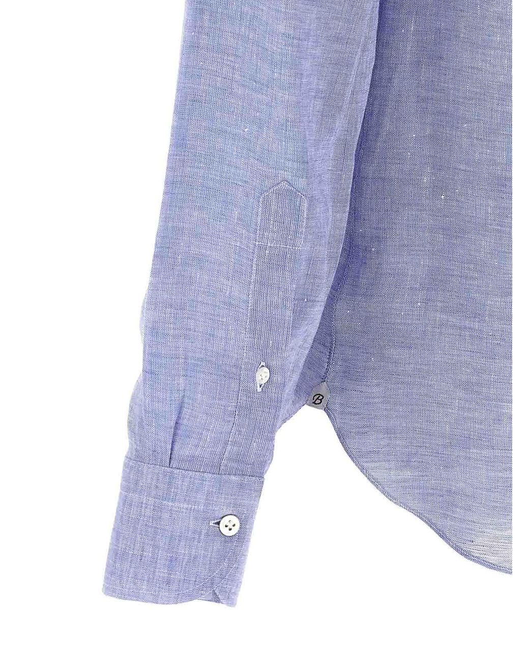 Borriello Blue Linen Blouse for men