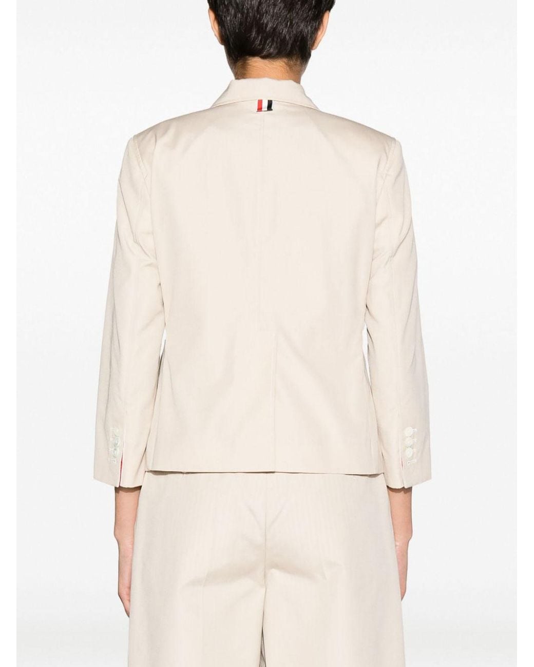 Thom Browne Natural Rounded-Collar Single-Breasted Blazer