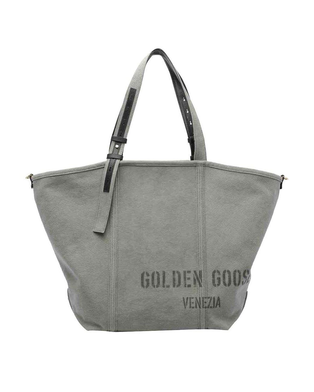 トートバッグ GOLDEN  DELUXE BRAND 24.7 EW SHOPPING BAG IN CANVAS Golden Goose Shopping 24.7 Ew Canvas Bags in Gray | Lyst