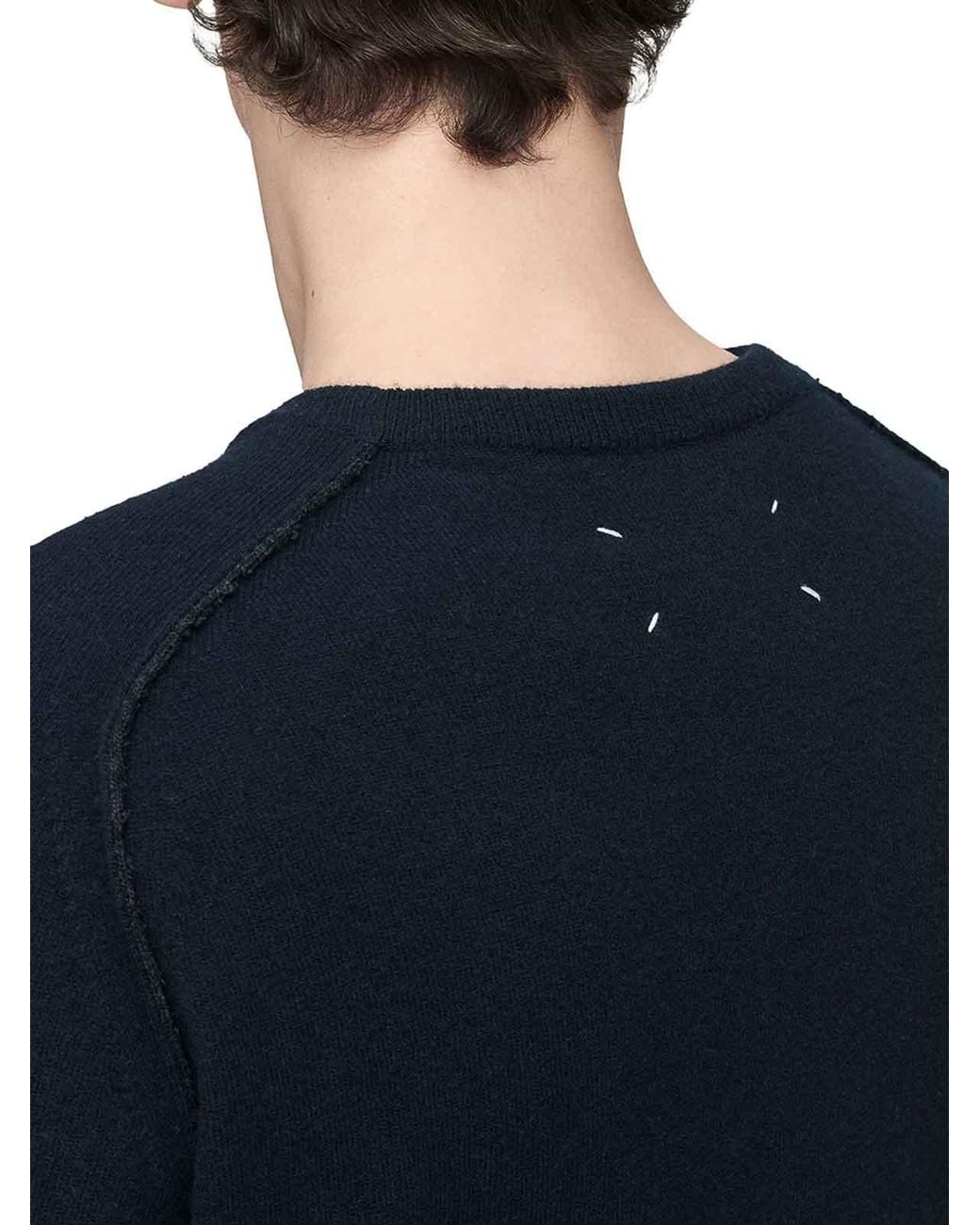 Maison Margiela Blue Crewneck Sweater for men