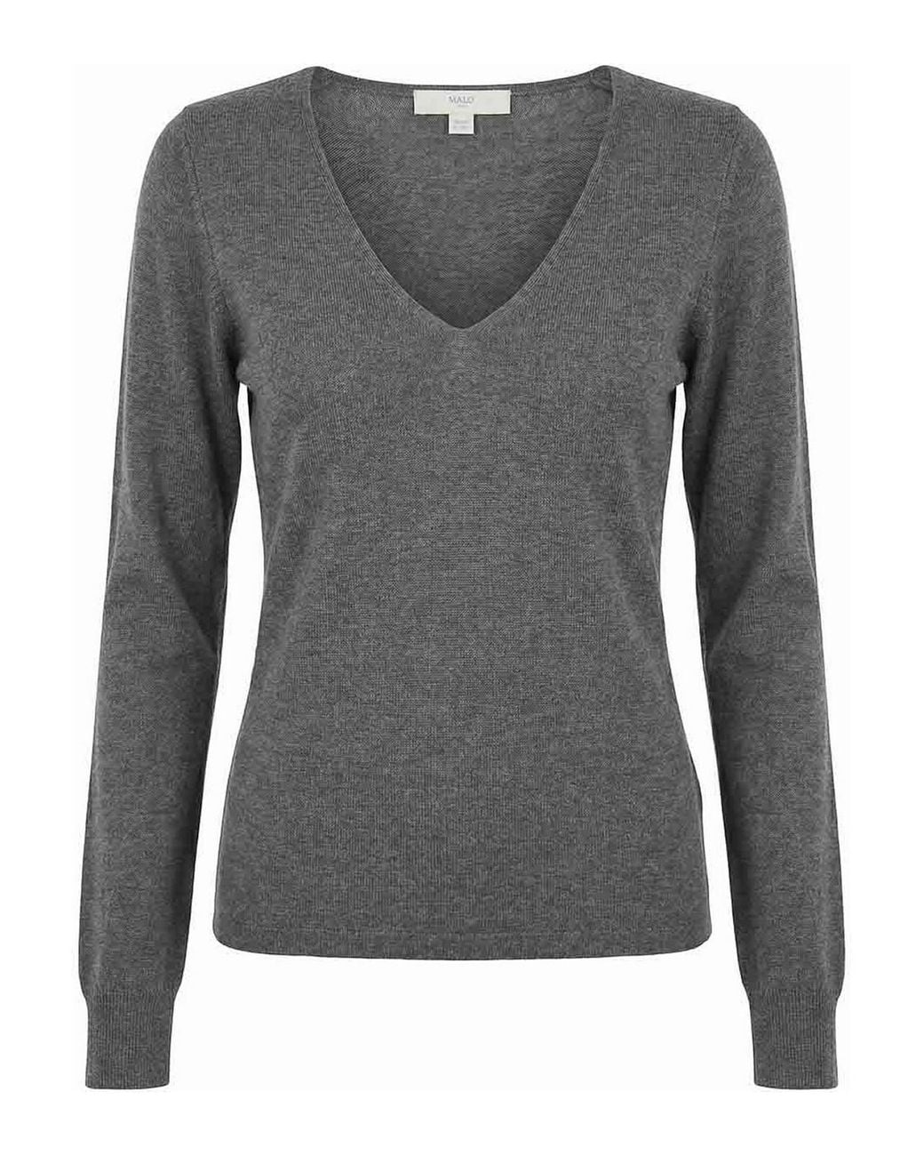 Malo Gray V-Pullover