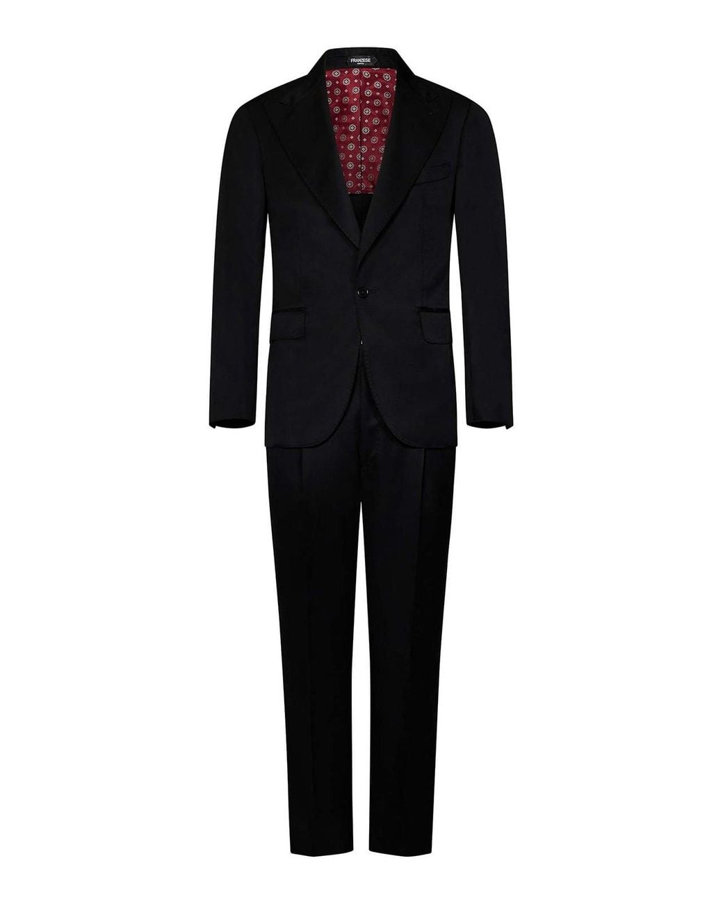 Franzese Collection Black Single-Breasted James Bond Suit for men