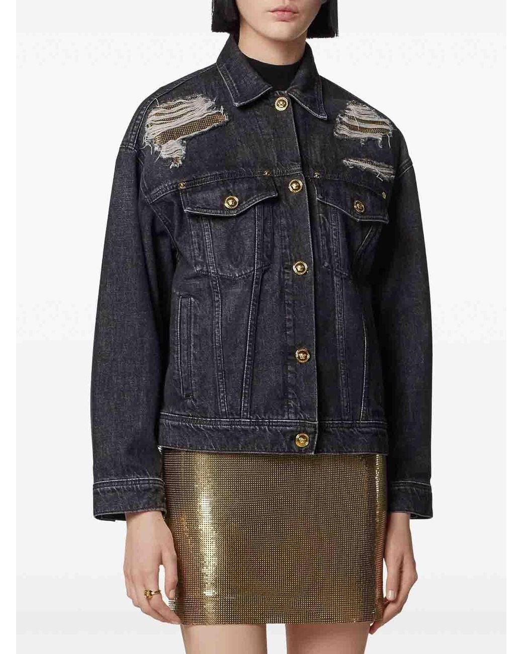 Versace Blue Cotton Denim Jacket