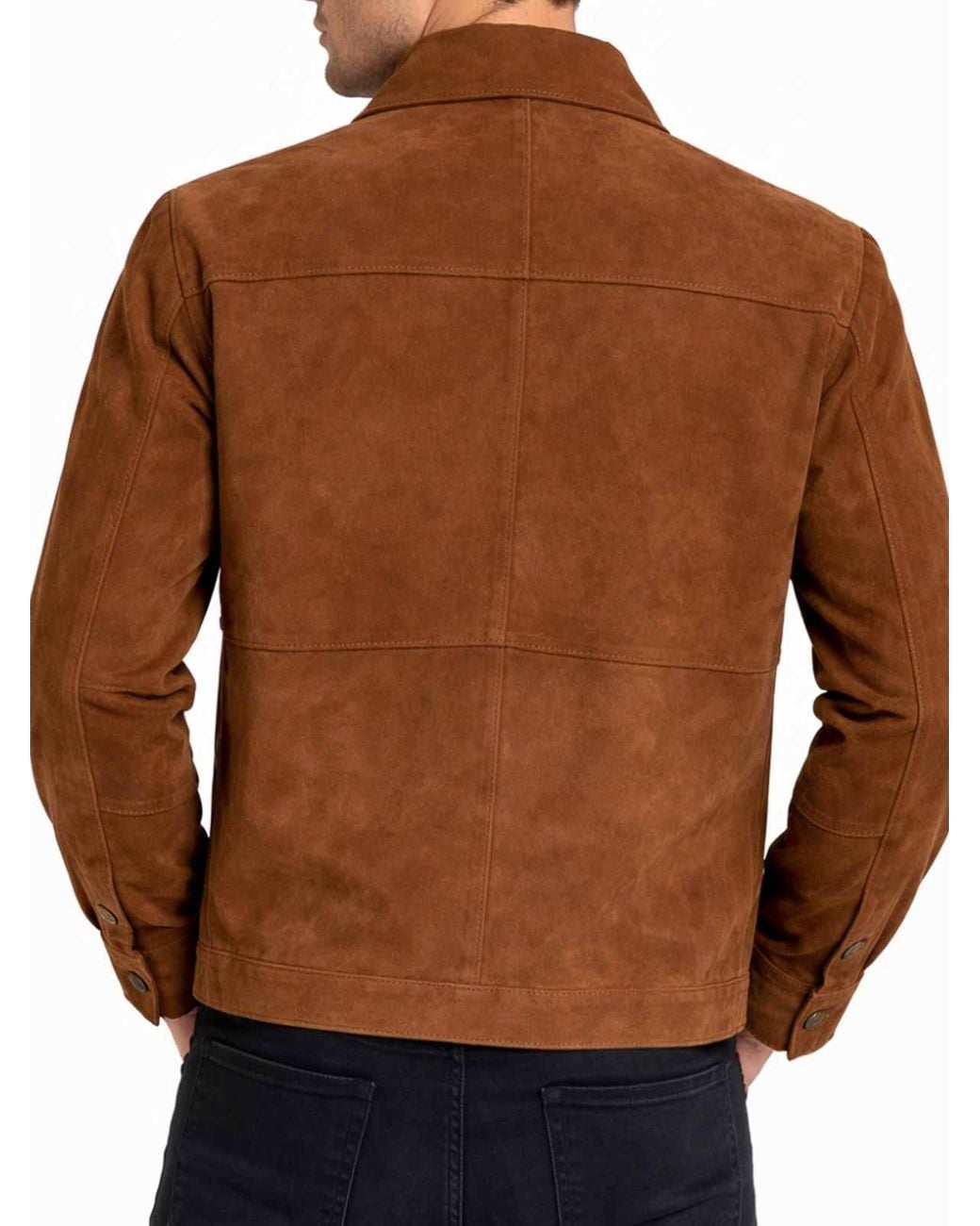 Franzese Collection Brown Taupe Bonded Suede Jacket for men