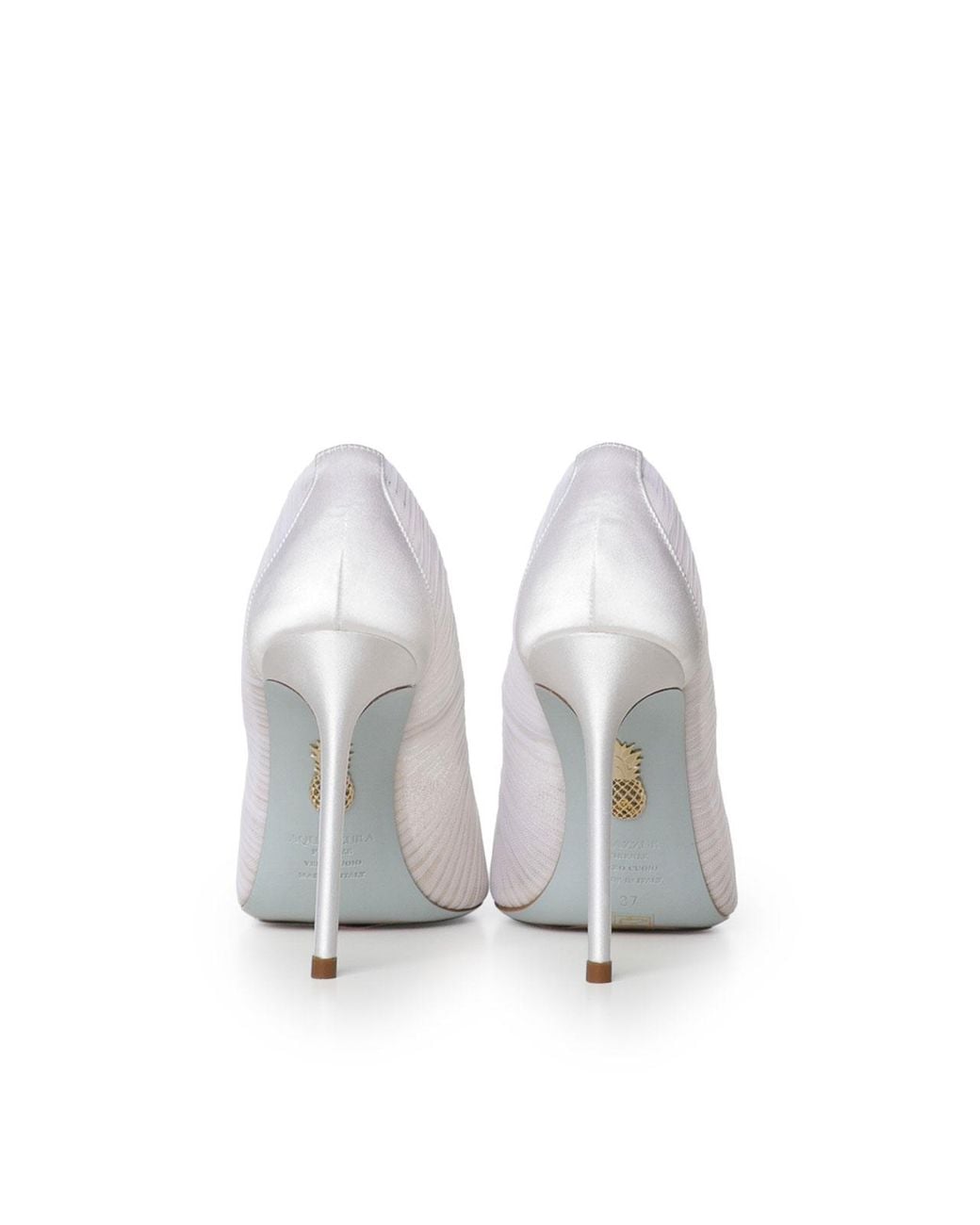 Aquazzura White Voile Mesh And Satin Pumps