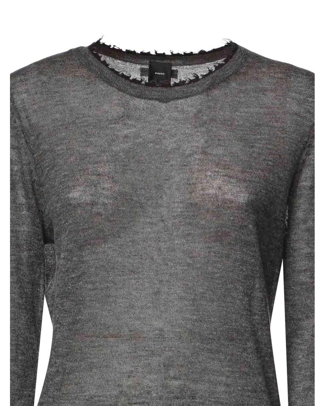 Pinko Gray Rundhalspullover