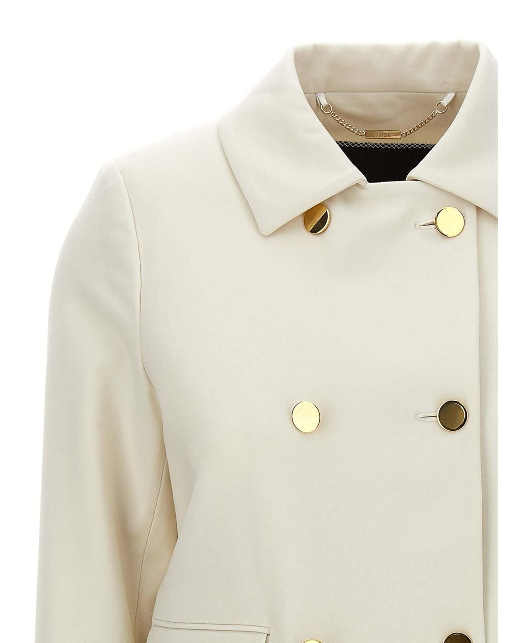 Kiton White Cropped Double-Breasted Jacket