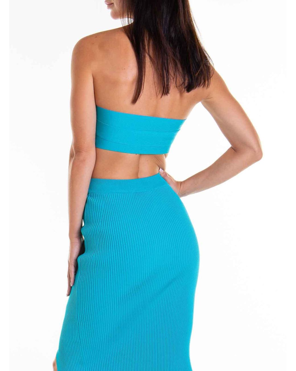 Roberto Cavalli Blue Wide Neck Hooked Top