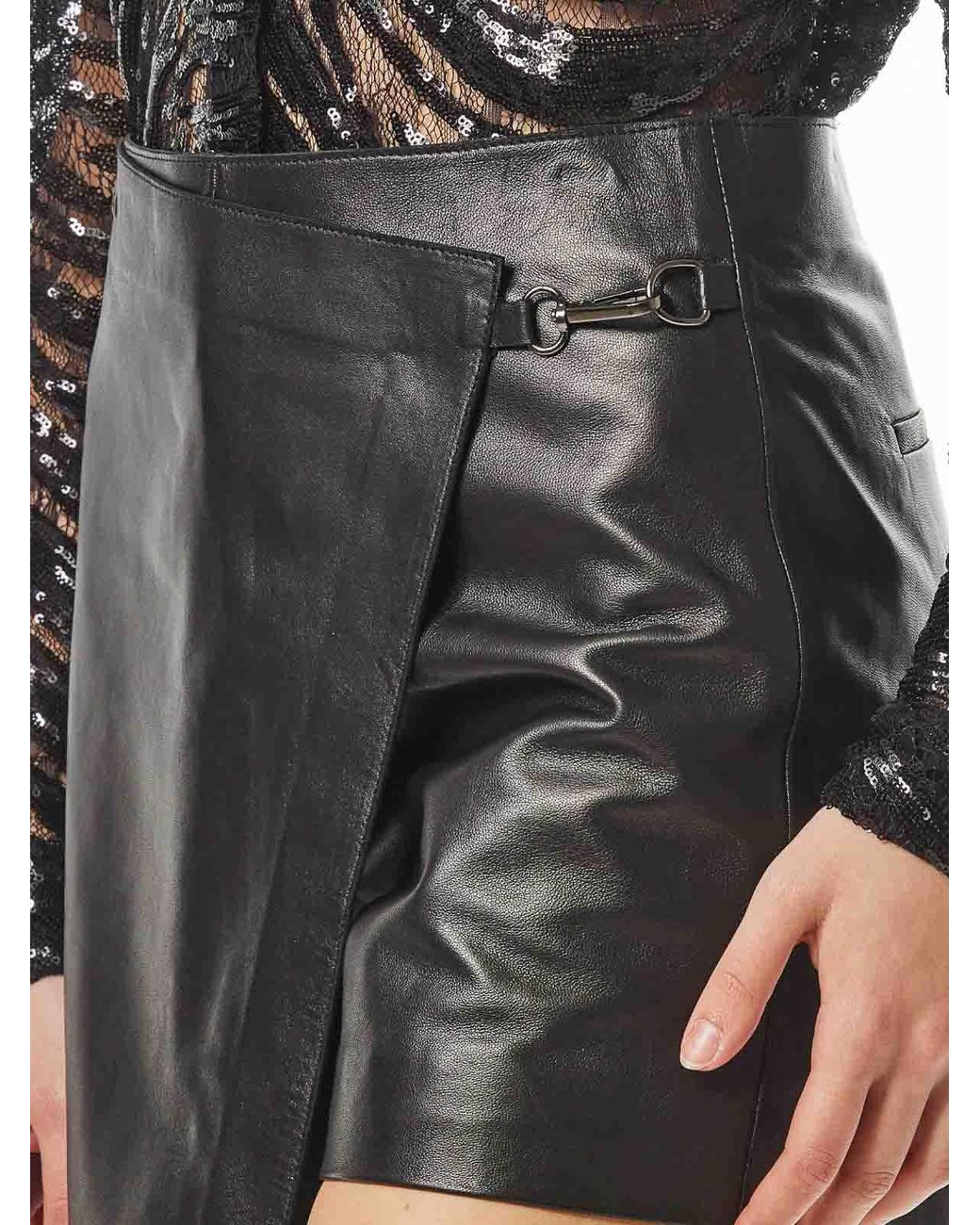 Karl Lagerfeld Black Leather Shorts