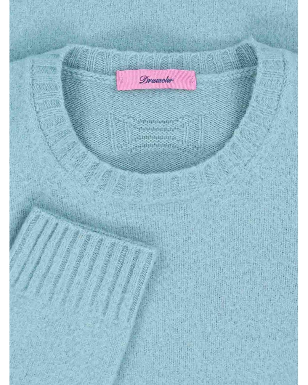 Drumohr Blue Lambswool Sweater for men