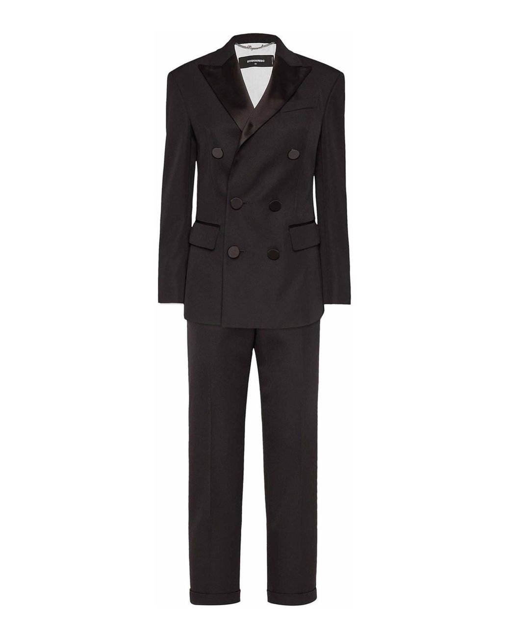 DSquared² Black Double-Breasted Wool Suit