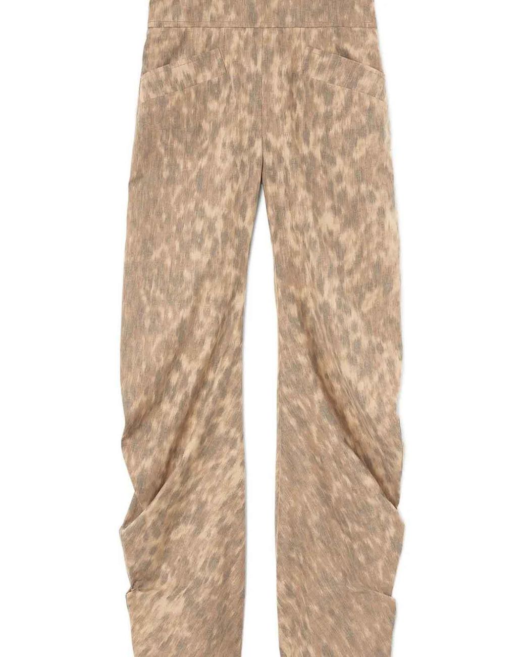 Ganni Natural Printed Cotton Trousers