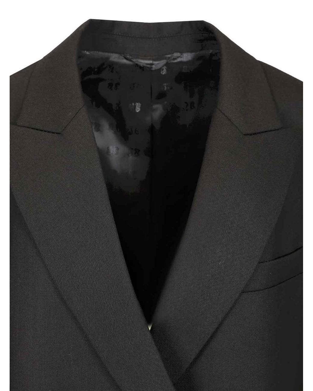 Blazé Milano Black Alcanara Double-Breasted Blazer