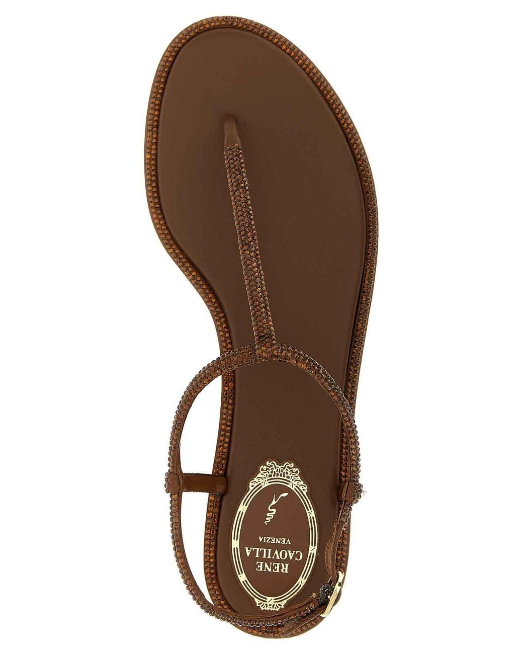 Rene Caovilla Brown Diana Sandals
